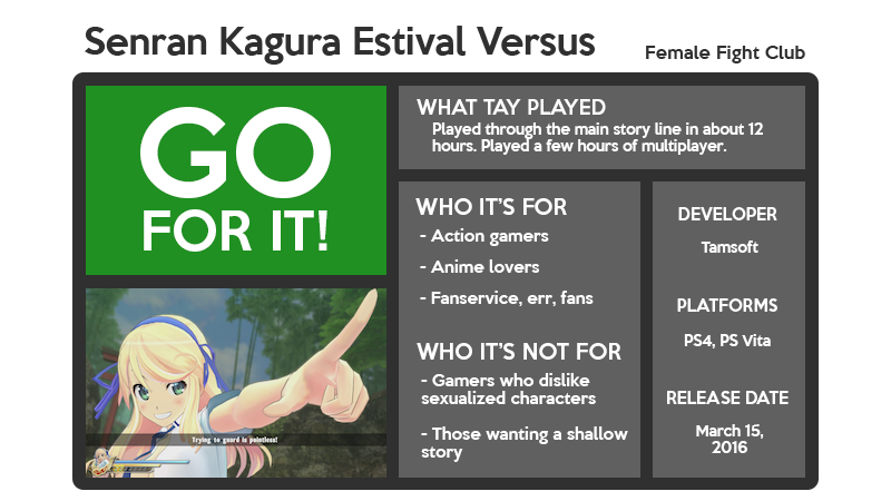Illustration for article titled Senran Kagura Estival Versus: The TAY Review